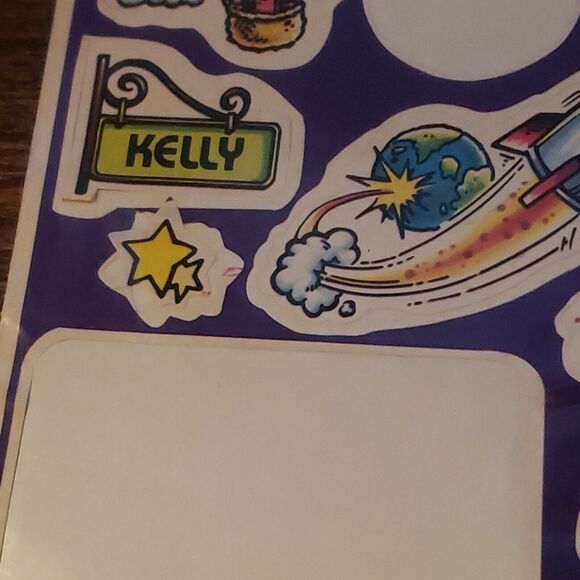 Vintage 1980's Celebrity Name Stickers "Kelly" Monkey Sunglasses Rocket Ship - Picture 6 of 7
